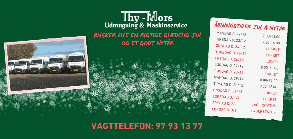 Glædelig jul fra Thy-Mors Udmugning og Maskinservice